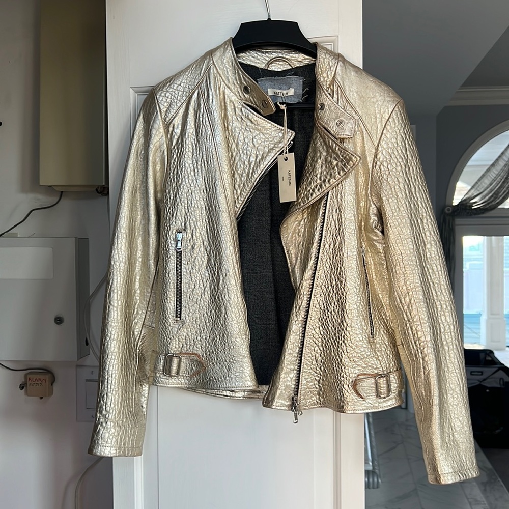 Gold leather jacket from Rome